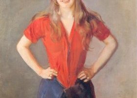 صورة شخصية بورتريه للرسامة أودا كروك زوجة الرسام صورة شخصية بورتريه للرسامة أودا كروك زوجة الرسام