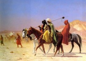 عرب يعبرون الصحراء عرب يعبرون الصحراء