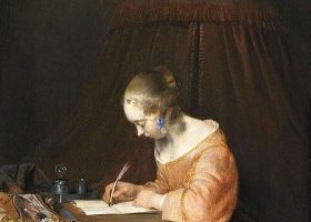 إمرأة تكتب رسالة إمرأة تكتب رسالة